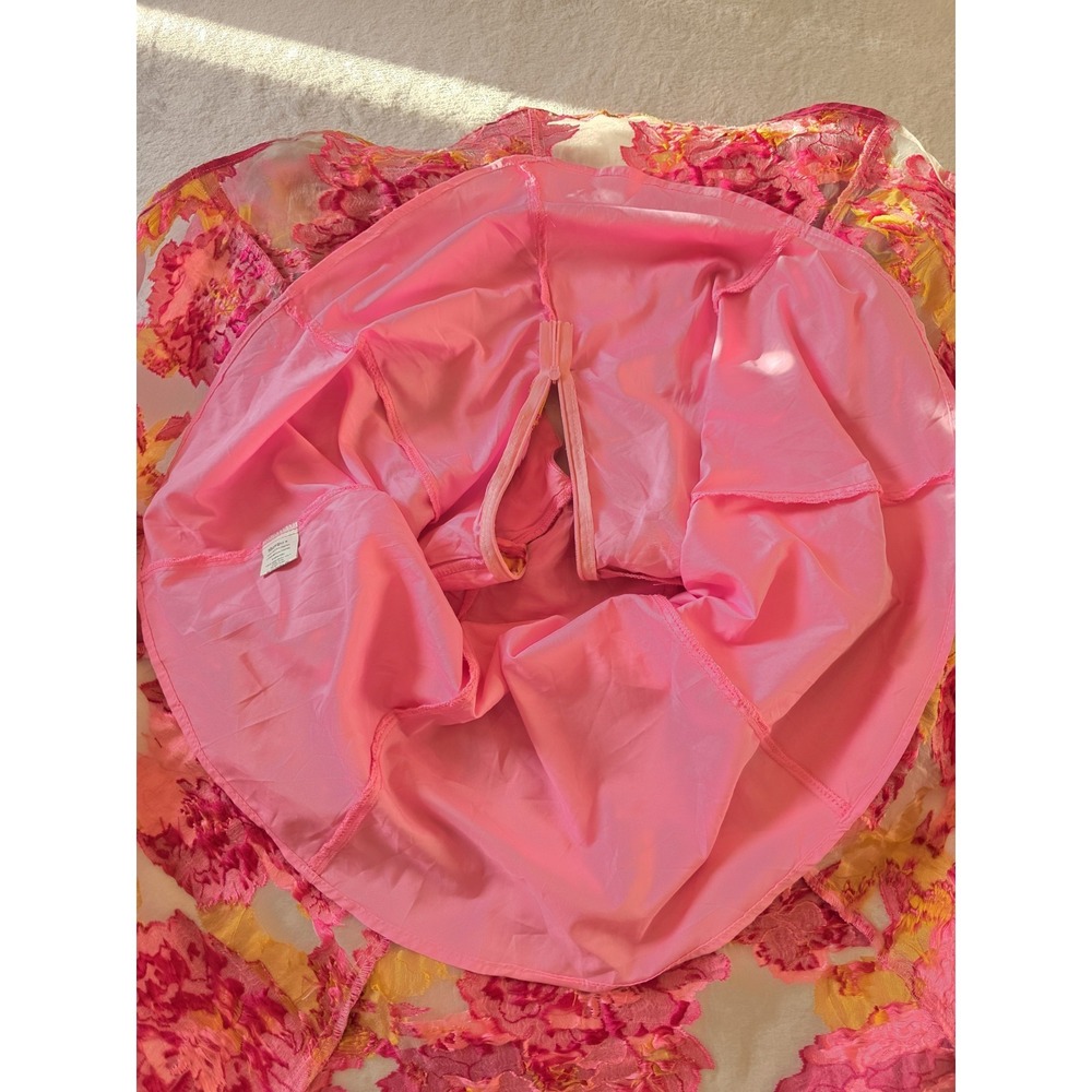 Barbie Core Coquette Showpo Floral Organza Fit Flare Plunge Mini Dress Pink US 4 - Picture 15 of 16